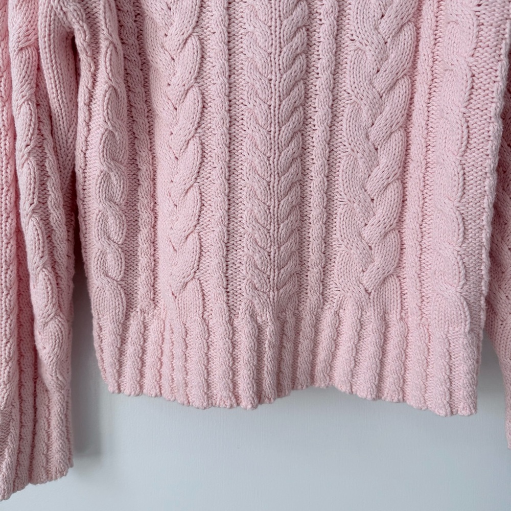 J Crew Cable Knit Crewneck Sweater in Delicate Bloom - Picture 11 of 15